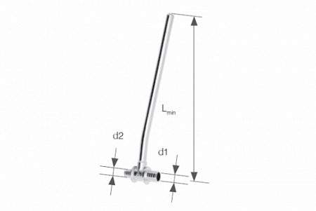Тройник редукционный латунный Push с трубкой Cu 15, никелированный, Lmin = 300 мм, 18&#215;2,5/12х2 прав. (1109261000-9013.510)